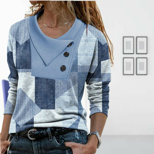 Blouse casual à imprimé géométrique