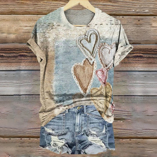 Vintage T-shirt avec impression cœur