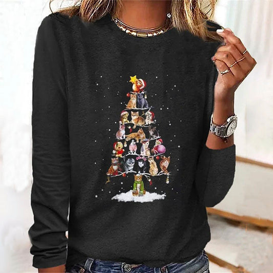 【100% Coton】T-Shirt créatif de Noël avec impression d'animaux