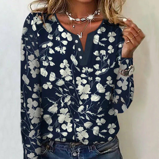 Blouse casual à imprimé floral