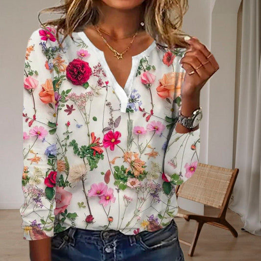 Blouse casual à imprimé floral