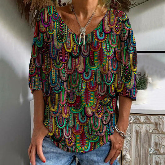 T-Shirt casual avec imprimé abstrait